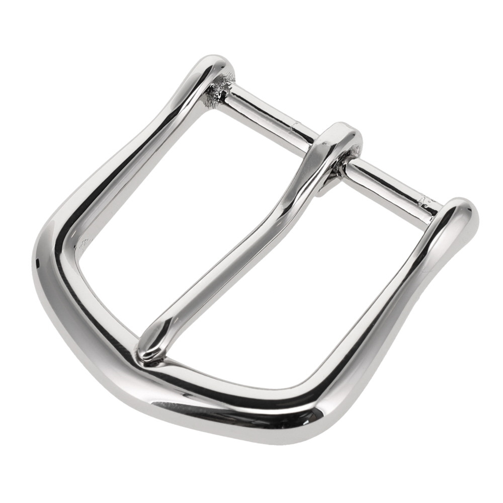 10174 Nickel Plate, Heel Bar Buckle, Solid Brass-LL, Multiple Sizes