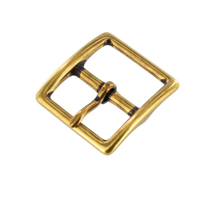 1097 Antique Brass, Center Bar Buckle, Solid Brass-LL, Multiple Sizes