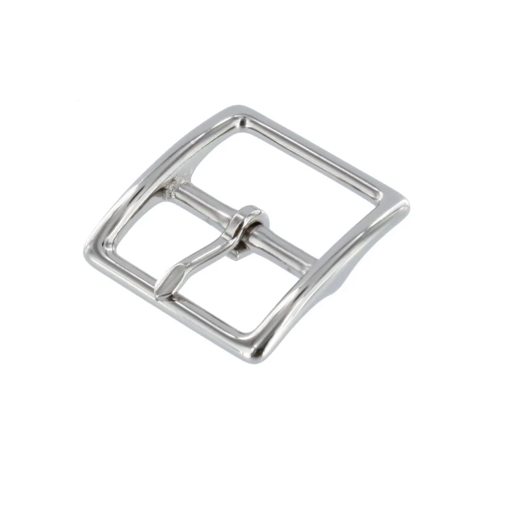 1097 Nickel Plate, Center Bar Buckle, Solid Brass-LL, Multiple Sizes