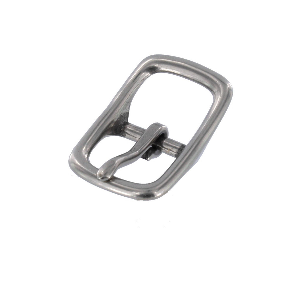 1210 Nickel Matte, Center Bar Buckle, Solid Brass-LL, Multiple Sizes