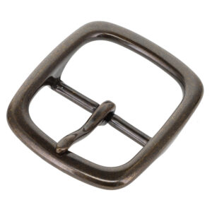 1382 Antique Brass, Center Bar Buckle, Solid Brass-LL, Multiple Sizes