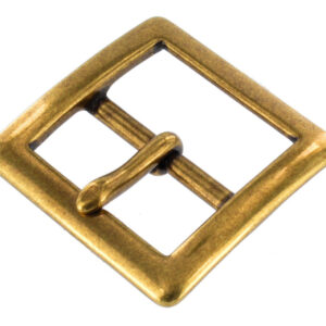 1316 Antique Brass, Center Bar Buckle, Solid Brass-LL, Multiple Sizes
